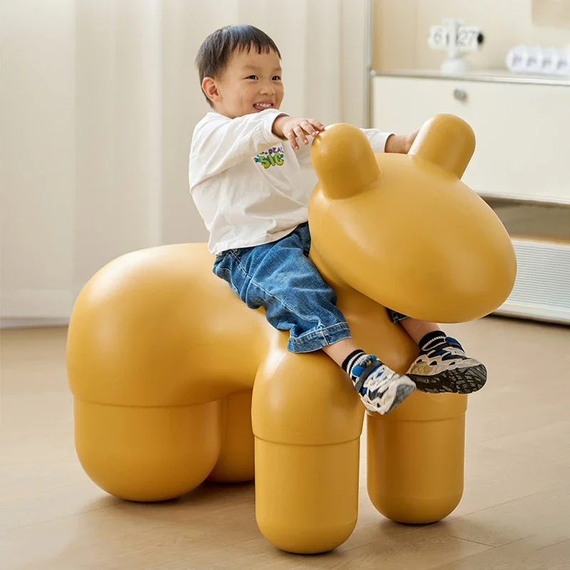 

Pony chair shoe changing stool creative animal seat living room cute children cartoon stool