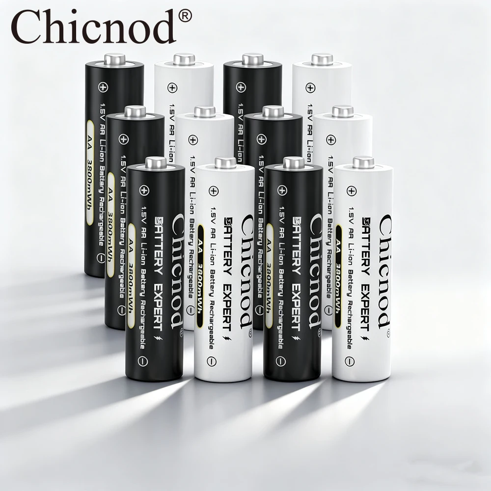 

CHICNOD Original Rechargeable Battery 1.5V AA 3800mWh Lithium Batteries for Toy Computer Clock Radio Video Game Digital Camera