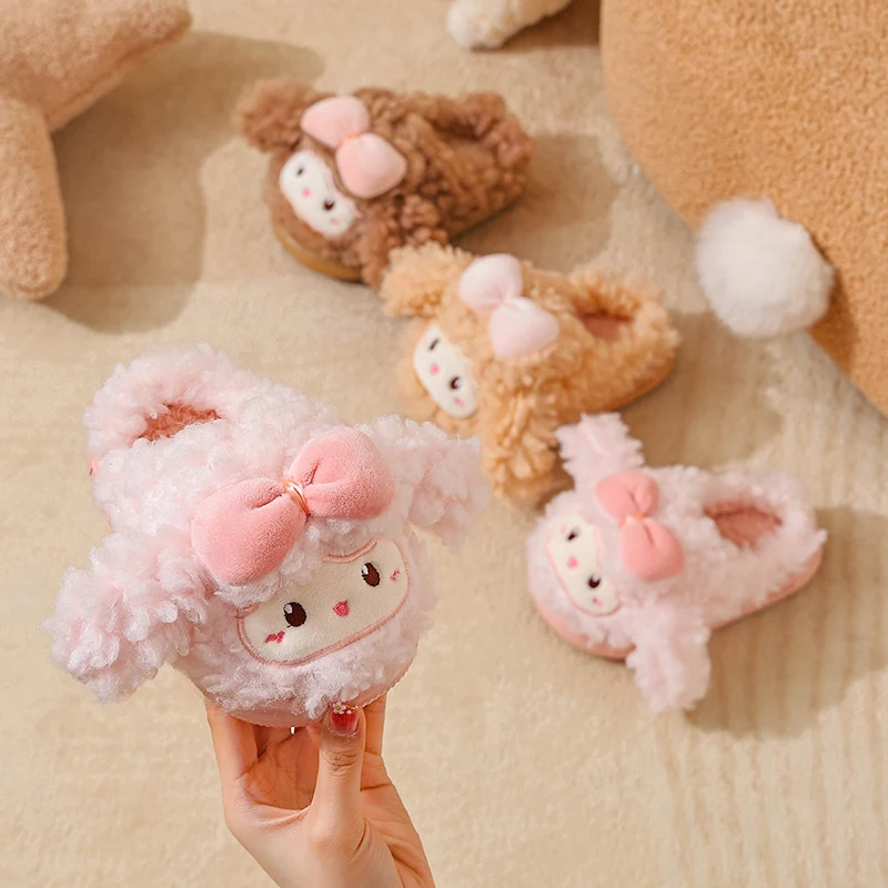 

Детские хлопковые тапочки, новинка осени и зимы 2021, домашние детские меховые тапочки принцессы для девочек, женские