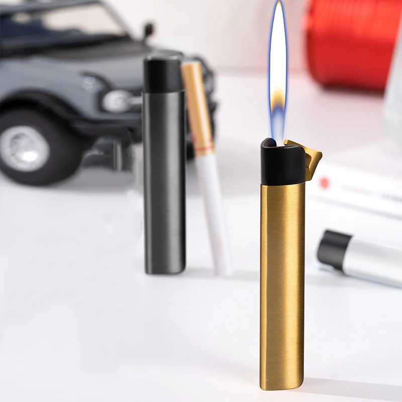 

New Mini Compact Gradual Lighter Creative Windproof Inflatable Portable Lighter Cigarette Accessories High Beauty Smoking Gadget