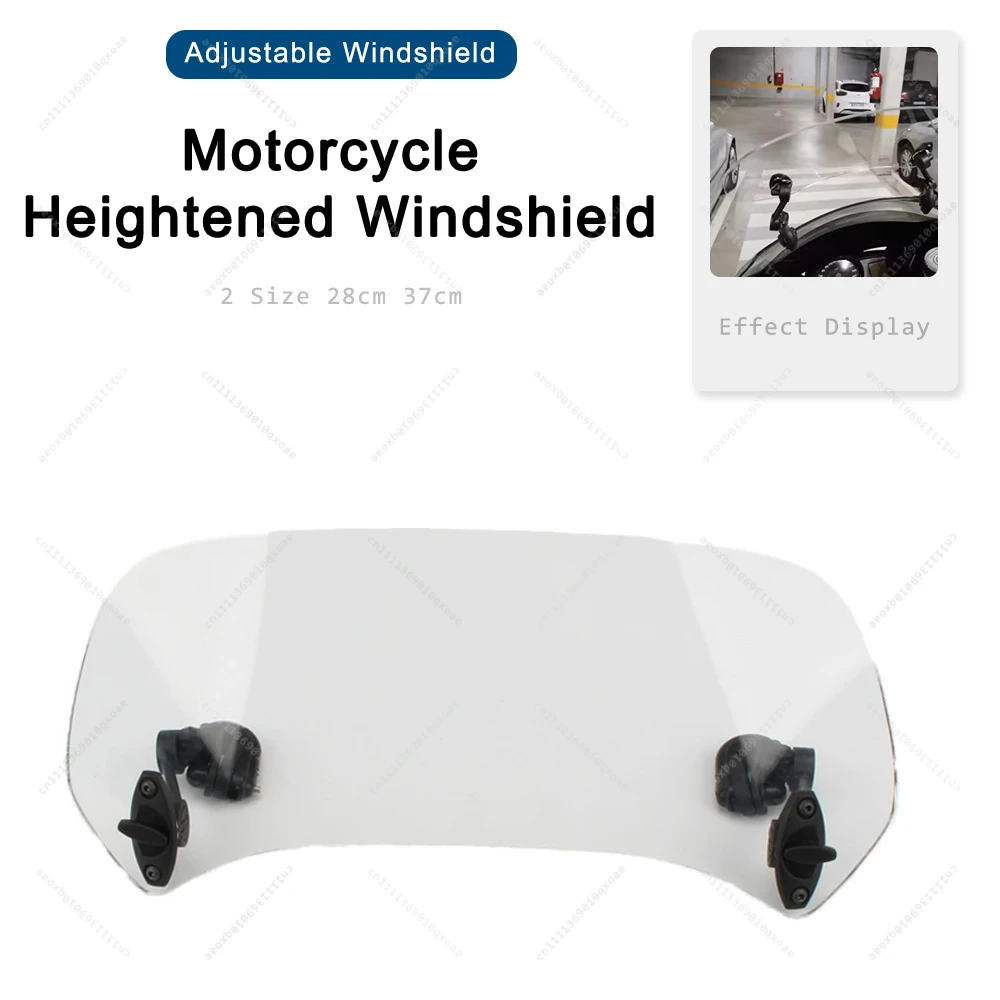 

For All Motorcycle Models Windshield Extension Adjustable Spoiler Clamp-On Windscreen Deflector Suitable