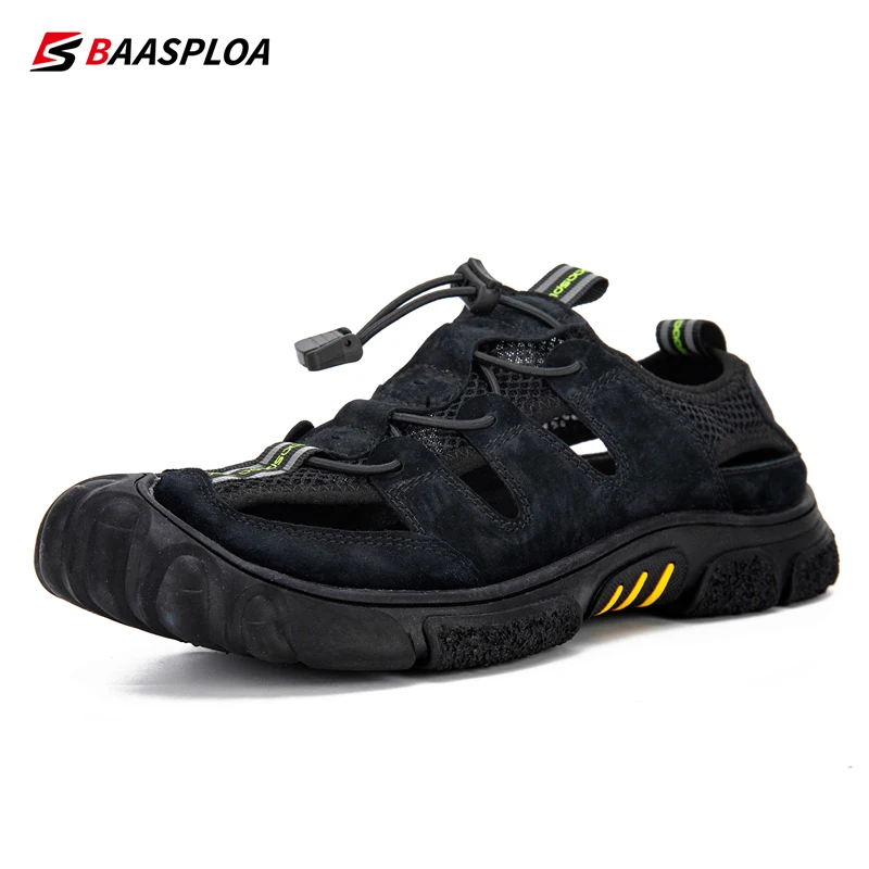 New Baasploa Men Upstream Shoes Summer Outdoor Shoes Breathable Aqua Shoes for Men Non-Slip Quick Drying Sandals Wading Shoes