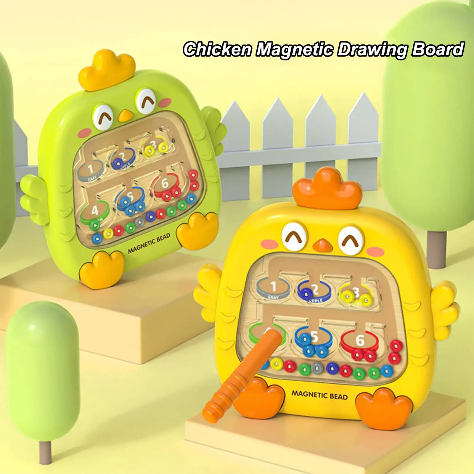 

Montessori Sorting Games Magnetic Color Number Maze Board Pen Moving Bead Games Fine Motor Skills Educational Toys For Kids Gift