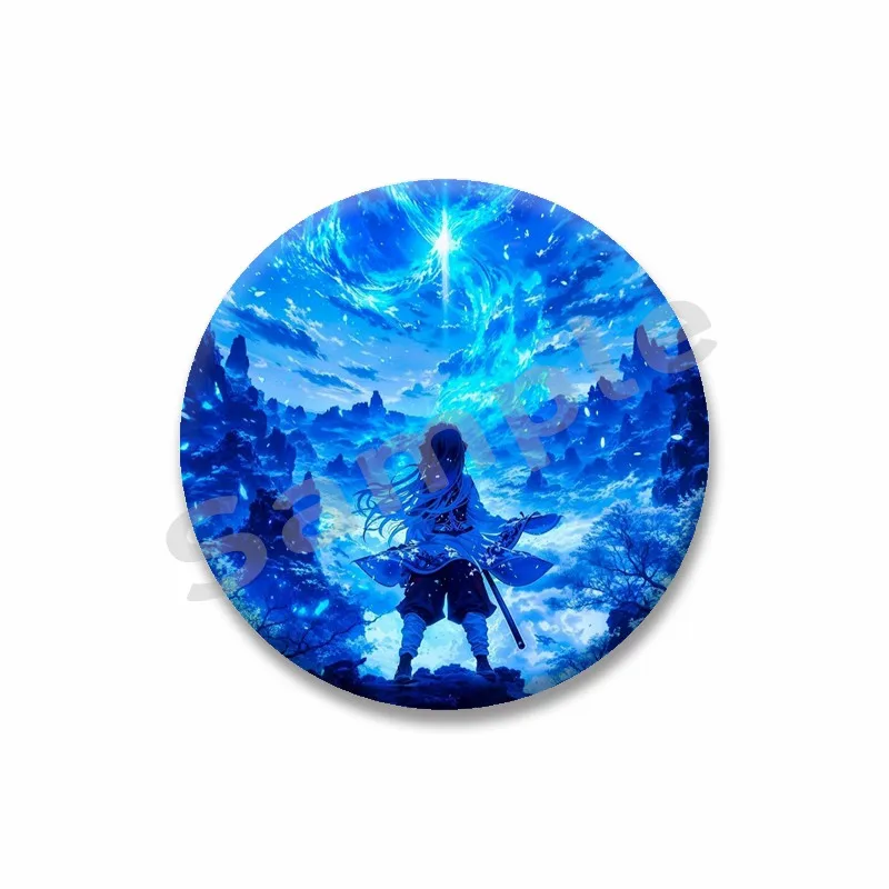 Classic Demon Anime Brooch Pin on Backpack Giyu Tomioka Kanroji Mitsuri Badge Animation Peripheral Cosplay Props Jewelry Gifts