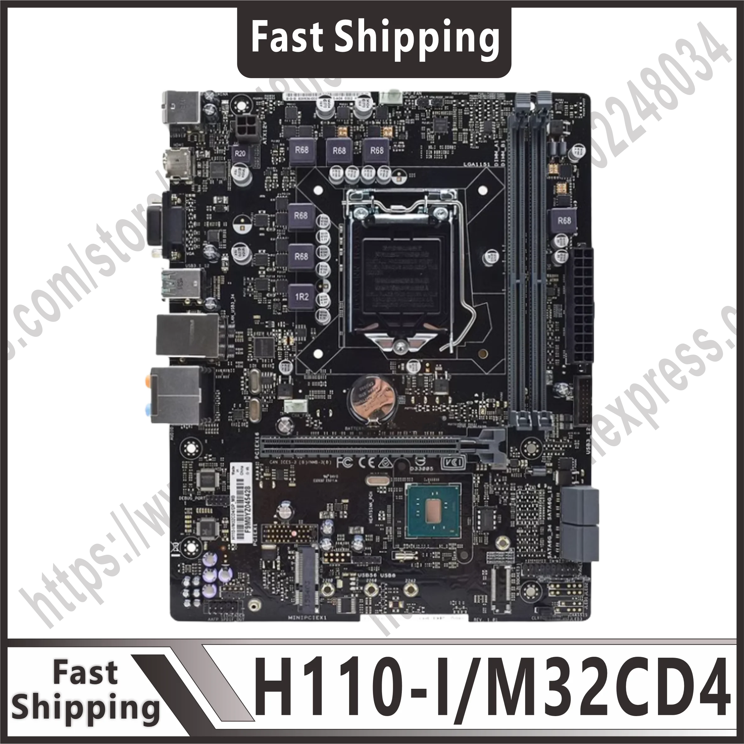 عدة اللوحة الأم h110-i/m32cd4 مع i5 6500 + ddr4 8g x 2 1151 ، hdmi ، usb 3.0 ، microatx