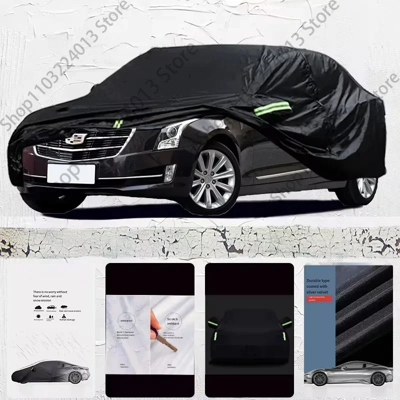 For Cadillac ATS Exterior Car Cover Outdoor Protection Full Car Covers Waterproof Sunshade Anti UV Snow Cover Car cover Black