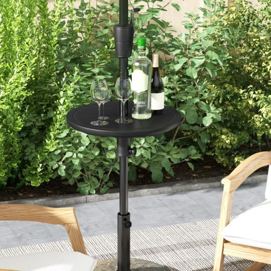 

20 Inches Outdoor Adjustable Umbrella Table with 1.5 Inches Umbrella Hole