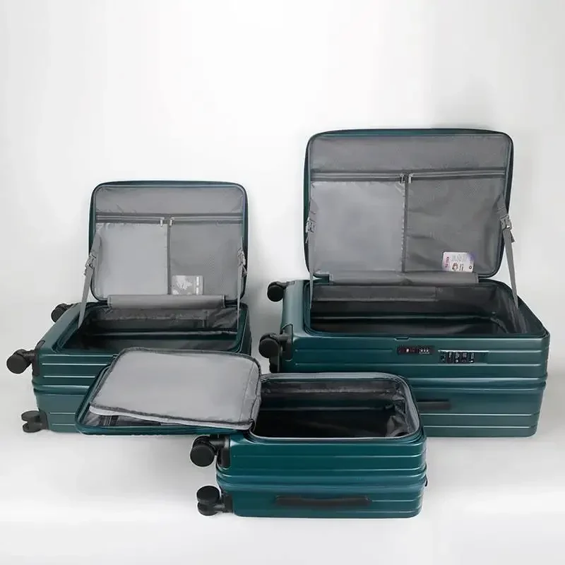 Mala frontal aberta para homens e mulheres, mala de cabine, bagagem de viagem, carrinho de viagem, grande capacidade, 20