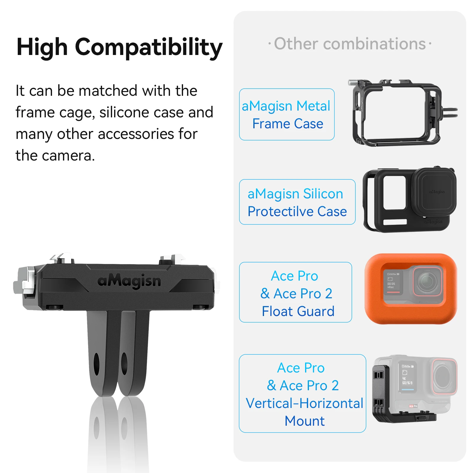 Supporto a sgancio rapido aMagisn per Insta360 X6 X5 / X4 Air / Ace Pro 2, base magnetica per accessori Insta360, non compatibile con X3 X4
