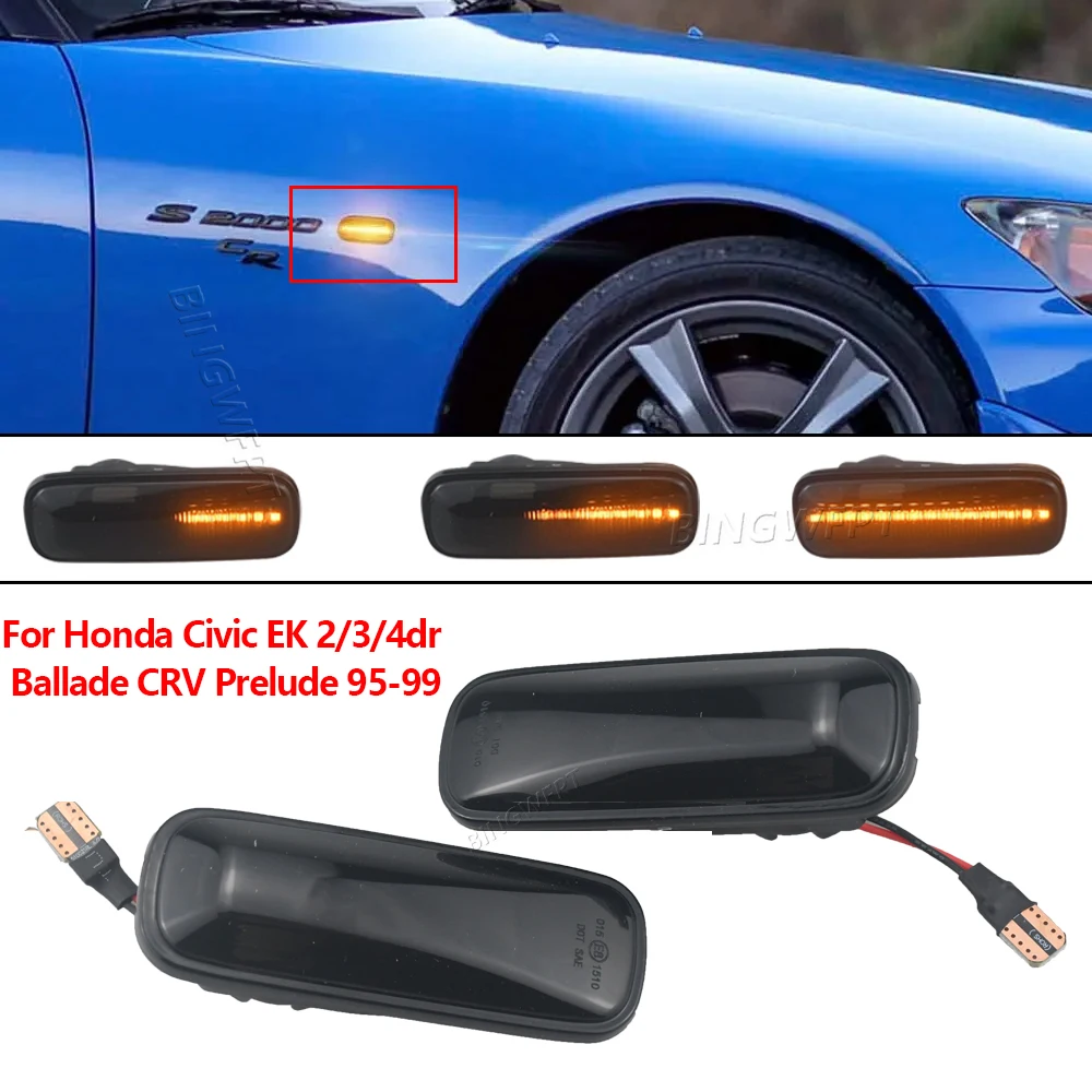 

Динамические светодиодные боковые указатели поворота (стрелки) для Honda Civic EK 2/3/4-дверный, Ballade, CRV, Prelude 95-99