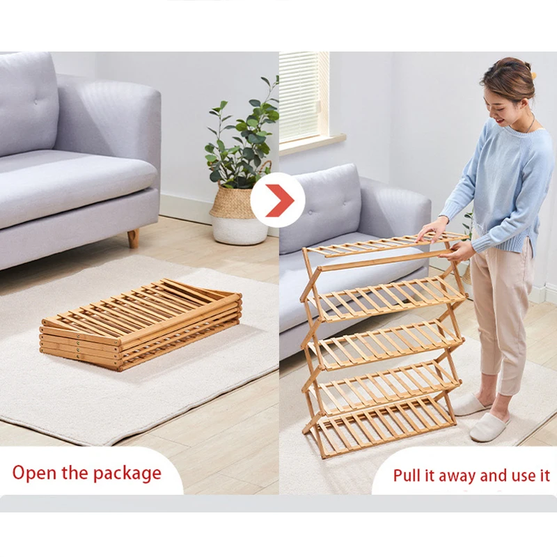 Multifunction 5/6-layer Folding Shoe Stacker Rack Organizer Free-installation Shoes Cabinet Cupboards Storage Furniture Shelves