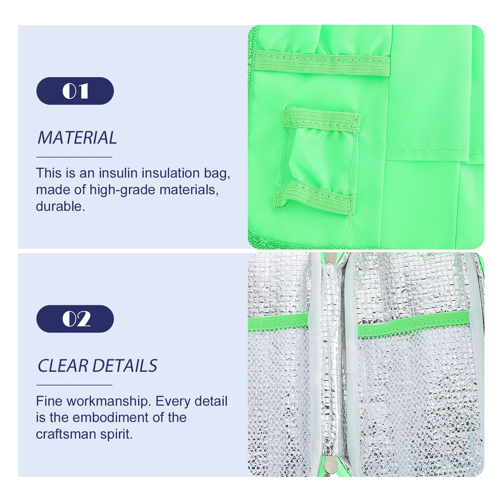 

Portable Insulin Cooler Bag Insulated Travel Case Refrigerated Medicine Pouch for Insulin Injections Small Lightweight Green