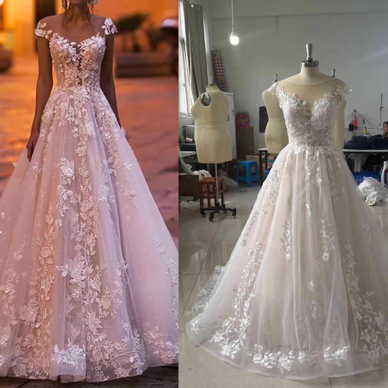 

Lace Wedding Dress V-neck Sleeveless Elegant Embroidered Backless 2025 Romantic Boho Bridal Gown Robe De Soiree Customized