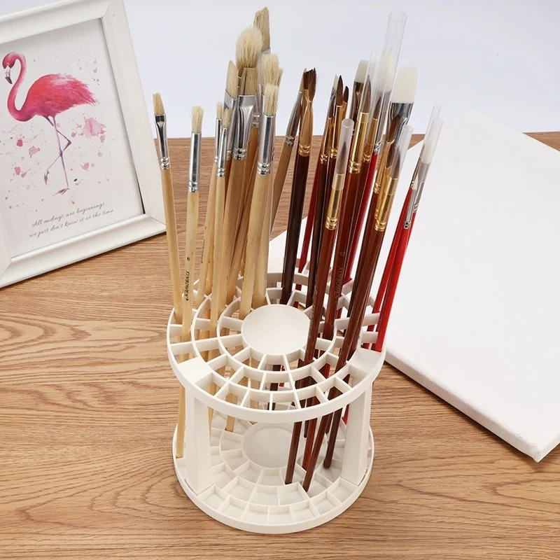 Imagem -02 - Portátil Paint Brush And Pen Holder Aquarela Rack Display Stand Suporte para Estudantes Organizador de Mesa Material Escolar 49 Buracos Novo