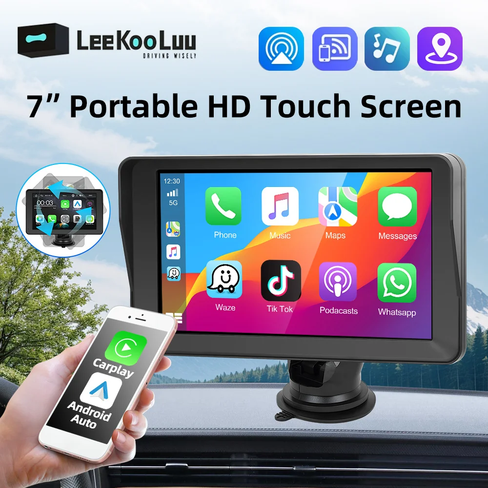 

LeeKooLuu 7-inch Screen Carplay MP5 Portable Smart Player Supports Android Auto Bluetooth Universal 2din Car Multimedia Player