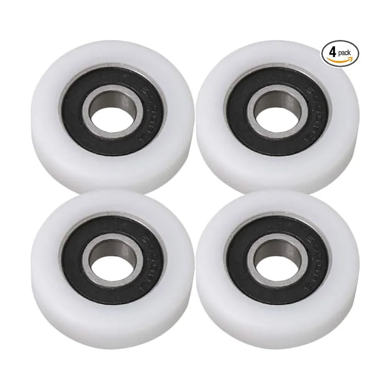 4Pcs 36x10x10.5mm White 6000ZZ Bearing Flat Ball Bearing Guide Pulley Wheels Roller 97KG Load Bearing Furniture Pulley