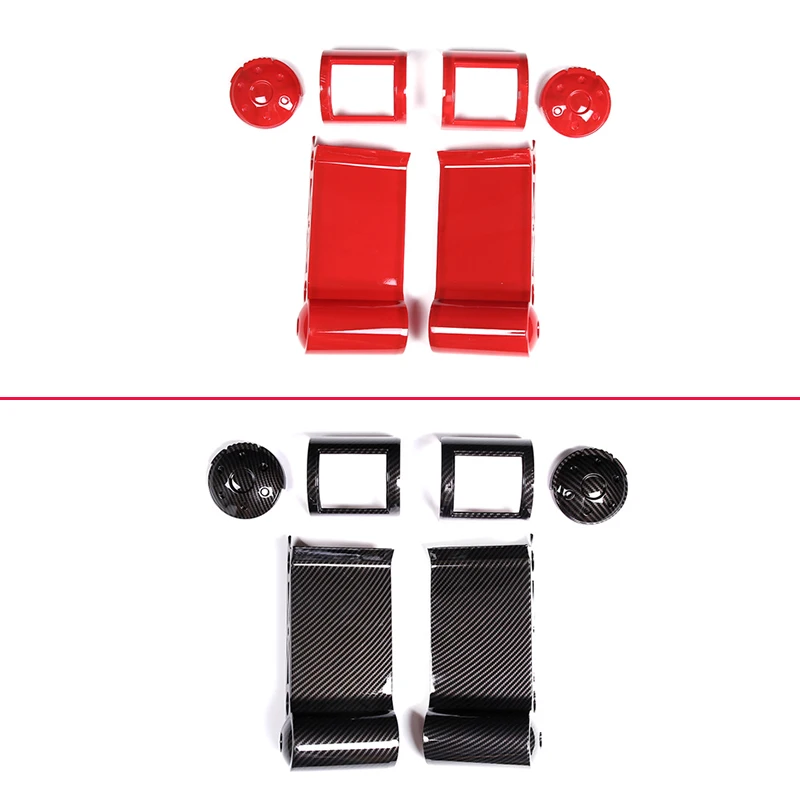 For Toyota FJ Cruiser 07-21 Both Side Air Conditioner Outlet Frame Decoration Cover ABS Carbon Fiber Texture Interior Accessory