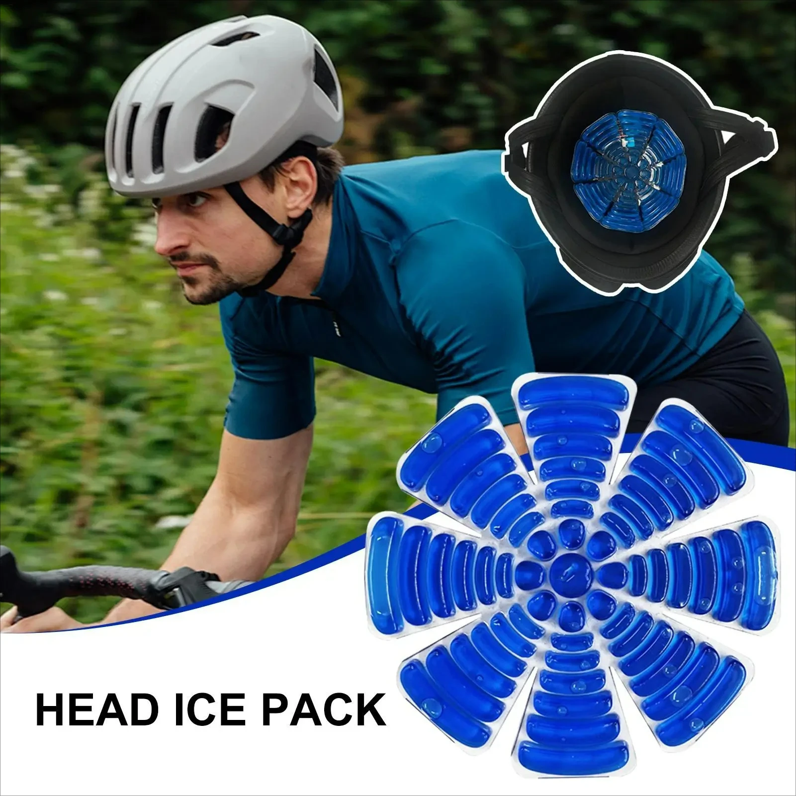 PCM Reusable Hard Hat Pad Ice Pack Insert Summer Cooling Mat Liner for Construction Outdoor Work Sports Helmet Accessory
