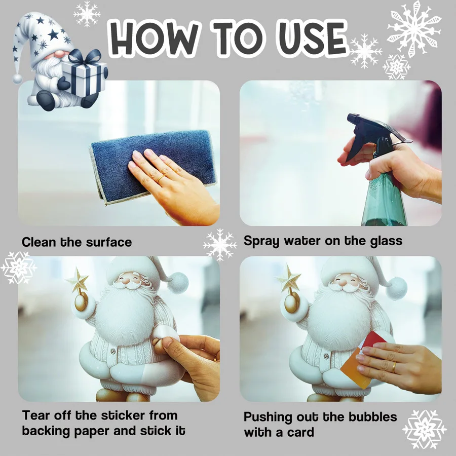 1pc novo papai noel adesivo de vidro removível estática adere decoração para sala estar entrada corredor janela adere decoração