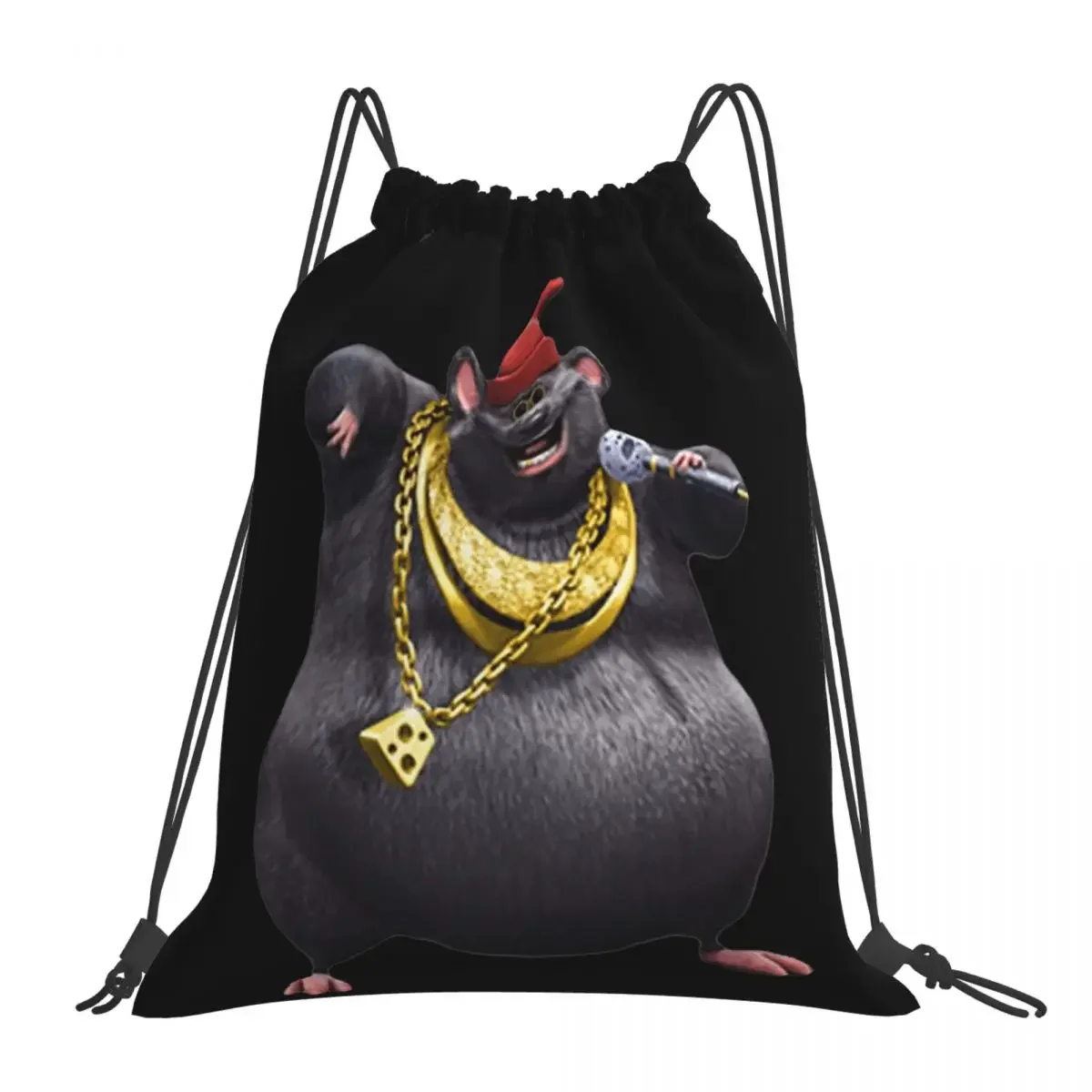 Biggie Cheese Backpacks Casual Portable Drawstring Bags Drawstring Bundle Pocket Storage Bag Book Bags For Travel Students