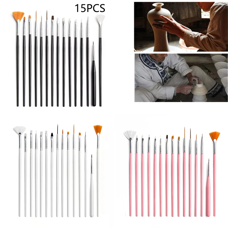 

15Pcs Pottery Brush Tools Dotting Pattern Dot Pens Brush For Dotting Pattern Ceramics Painting Sculpture Emboss Shaping