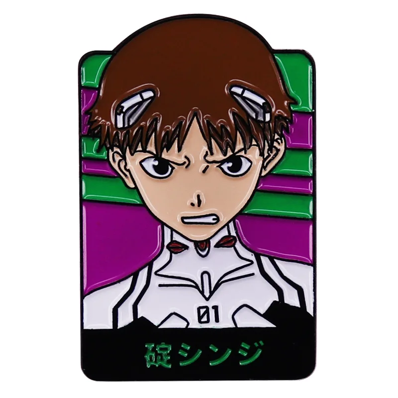 

Anime NEON GENESIS EVANGELION EVA Ikari Shinji Cosplay Props Metal Badge Pin Alloy Brooch Accessories Xmas Gift