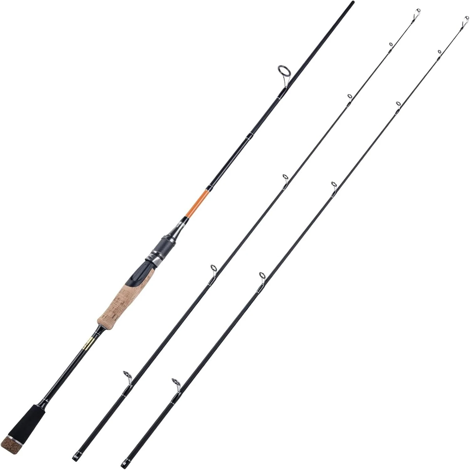 Goture 2.4m Spinning Fishing Rod 2 Sections Double M/MH Tips Carbon Lure Rod SIC Stainless Guides Cork Split Grip Fishing Gear