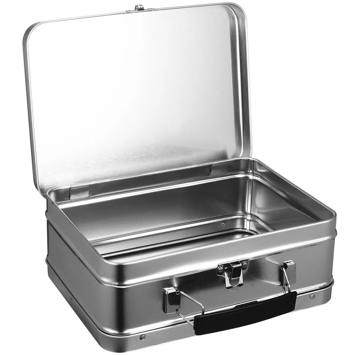 صندوق تخزين صفيح بمقبض أبيض، صندوق حمل من القصدير بسعة كبيرة لسطح المكتب، صندوق حمل لعملات الحلوى، صندوق من القصدير الحديدي