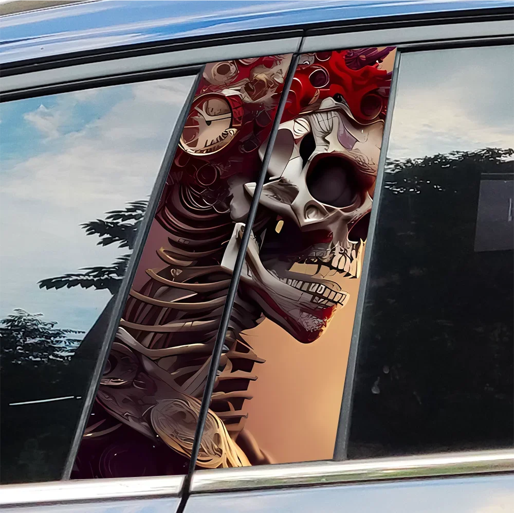 

Horror Skull Car Stickers Waterproof DIY Auto B-pillar Protective Decoration Cover Scratches Universal Vehicle Decals Accessorie