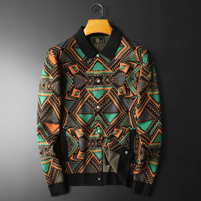 Veste à Revers Géométrique pour Homme, Panneau Triblockchain, Vintage, Bomber, Streetwear Japonais, Tenue de Club, Nouvelle Collection Automne