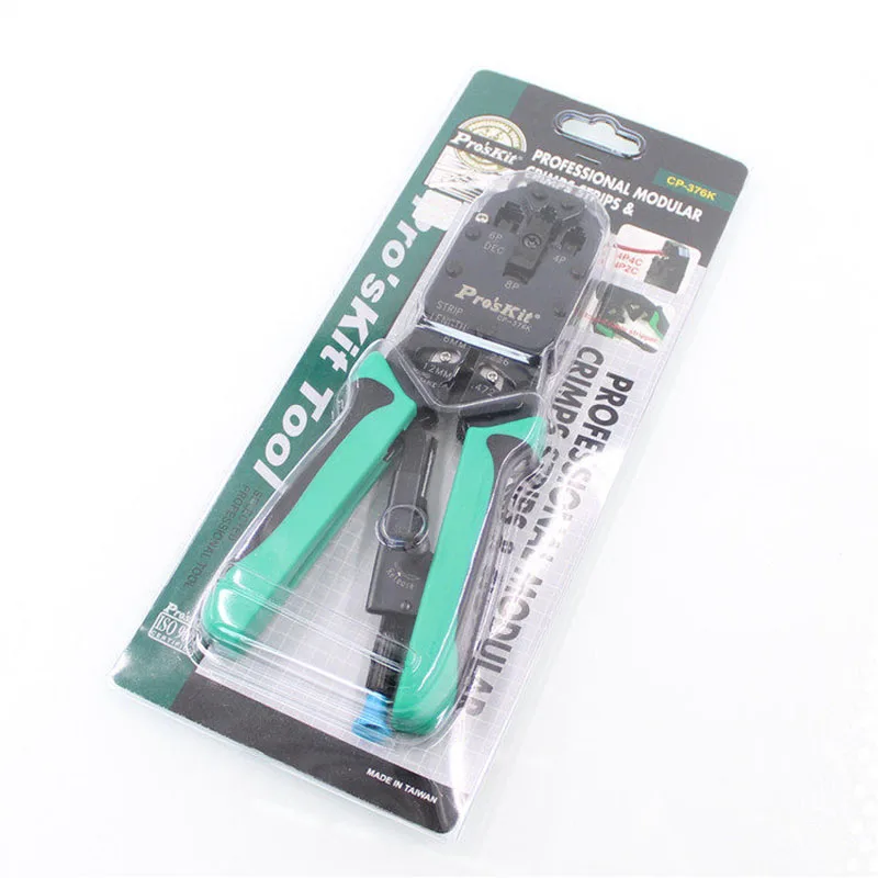 أداة تجعيد الشبكة CP-376K 4-6-8P كماشة تجعيد بسقاطة ثلاثية المنافذ دقيقة وقوية لتركيب الشبكة الاحترافية