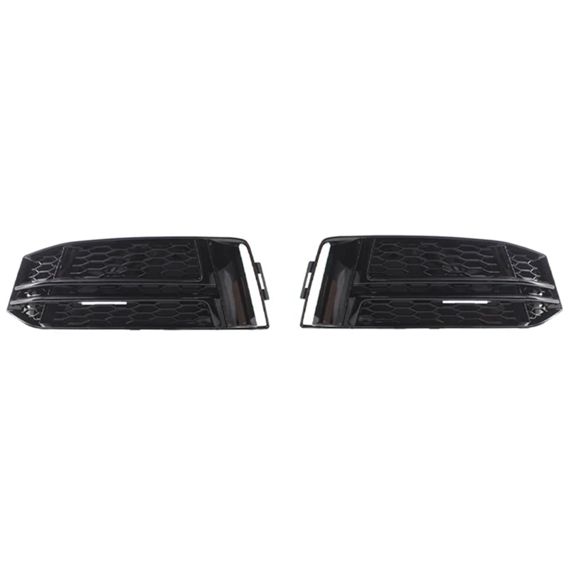 

1 Pair Front Fog Light Cover Bumper Grille For A4 B9 S-LINE 16-18 Car Grill 8W0807681F 8W0807682F Parts Accessories