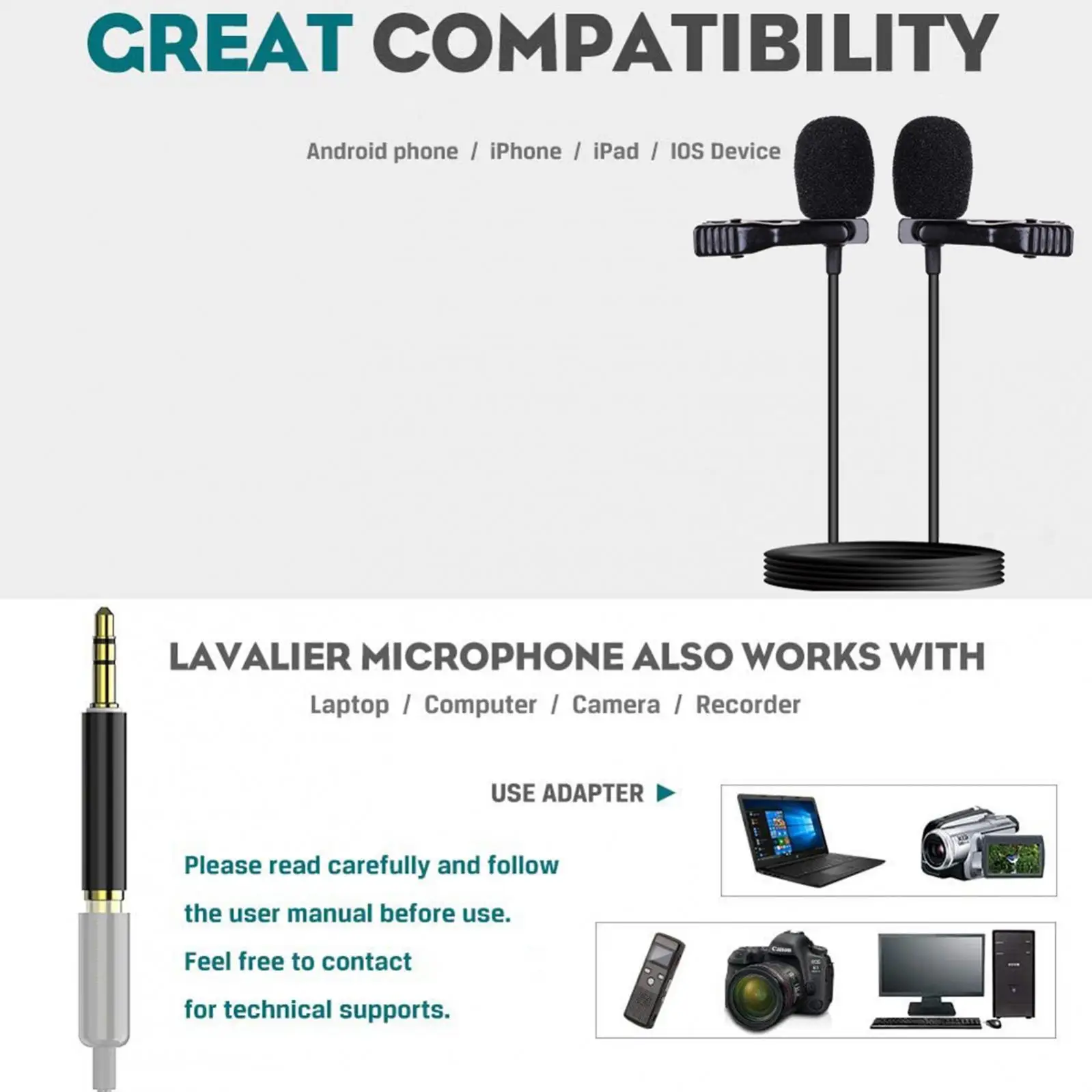 3.5mm Microphone Adapters 4 Pole to 3 Pole Converter Adapter Cable Audio Stereo Mic Conversion Lines for Microphones