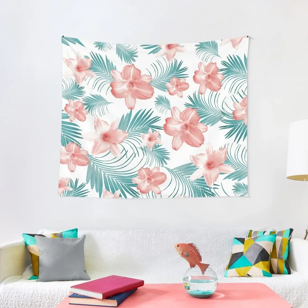 

Tropical Flowers Palm Leaves Finesse #2 #tropical #decor #art Tapestry Decoration Home Bed Room Decoration Tapestry