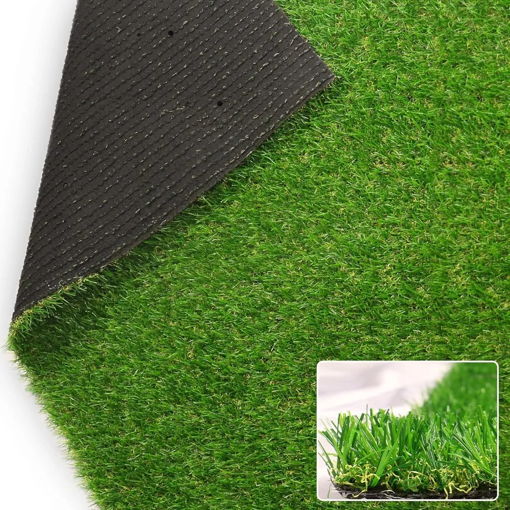 

0.8 inch Artificial Grass, 8 ft x 8 ft Realistic Turf, Indoor Outdoor Artificial Synthetic Grass Rug