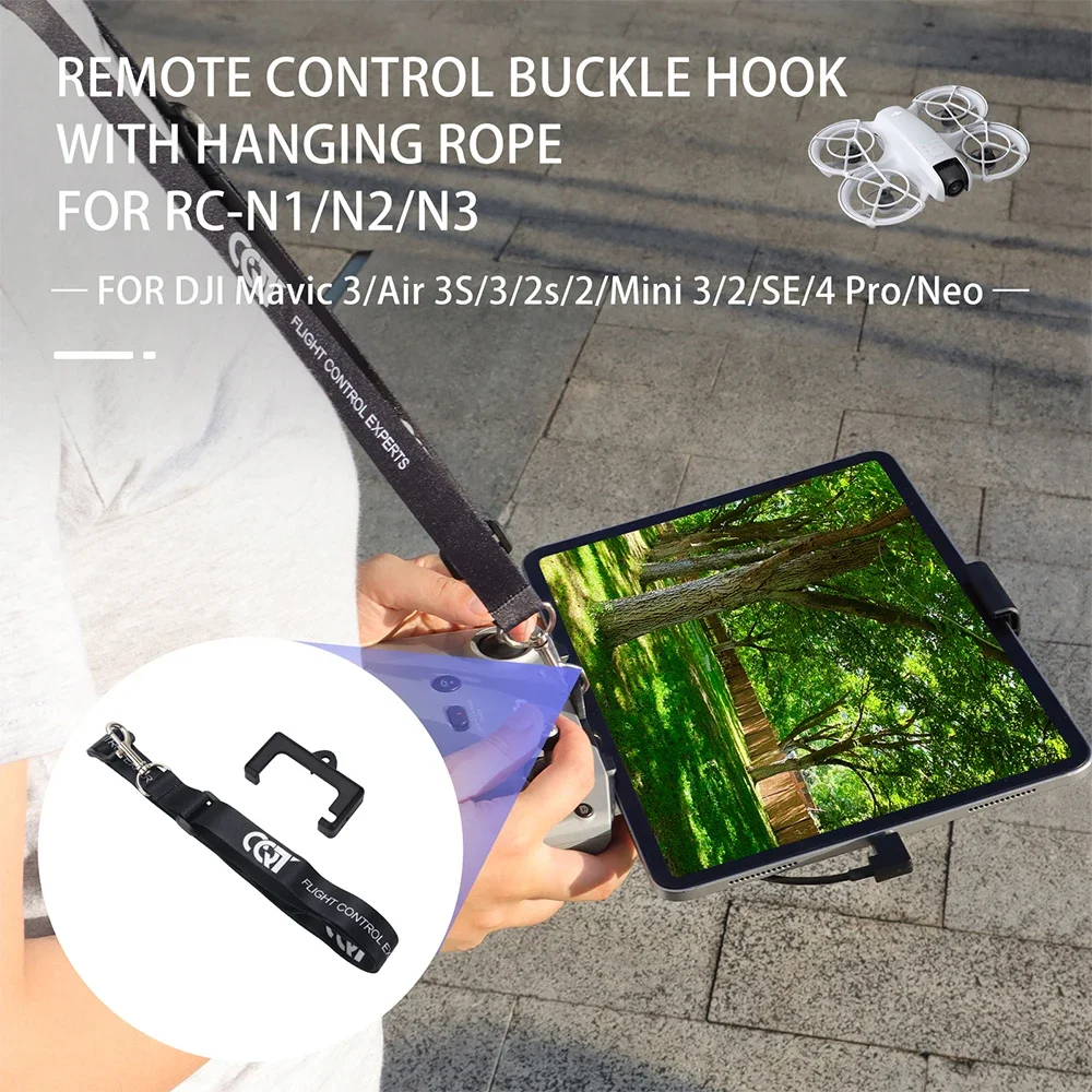 DJI RC N1/N2/N3용 랜야드 DJI Neo/Air 3S/Mini 4K/4 Pro Drone 액세서리용 후크 브래킷이 있는 조절 가능한 넥 스트랩
