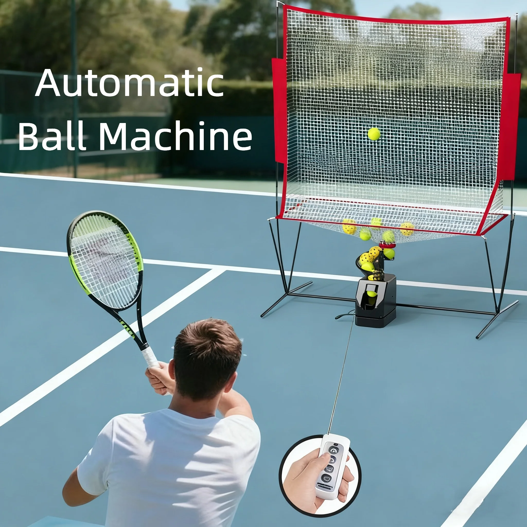 Professional Portable Ball Throwing Machine Remote Control Auto Pickleball Tennis Ball Launching Outdoor Training