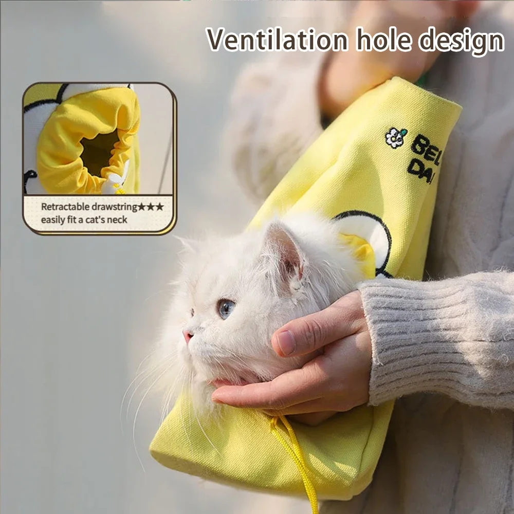 Bolsa bandolera de lona con temática de Minions para mascotas, bolsa cruzada duradera para perros y gatos pequeños, bolsa de viaje ligera para exteriores