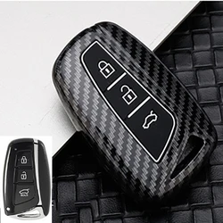 3/4 Buttons Carbon Car Key Case Shell for Hyundai Santa Fe Sport Ix45 Equus Centennial Genesis G80 Grandeur Azera 2013-2016