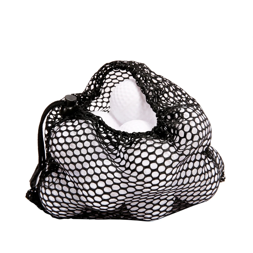 

3pcs Black Durable Mesh Nets Bags Pouch Tennis Ball Carrying Holder Storage Drawstring Closure Bag Not Included Balls(Large Size