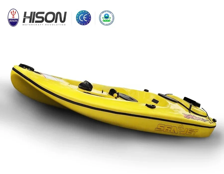 New In 2024 Hison 4 Stroke Jet Engine Powered Kayak Kayak Fiberglass Kayak Fishing Foot Pedal Single