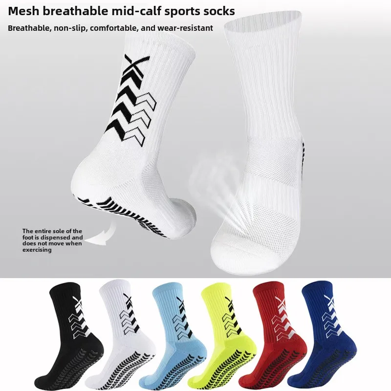 New Anti Slip Football Socks Breathable Towel Bottom Adults Men Women Sports Soccer Socks High Quality Soft Cycling Grip Sock