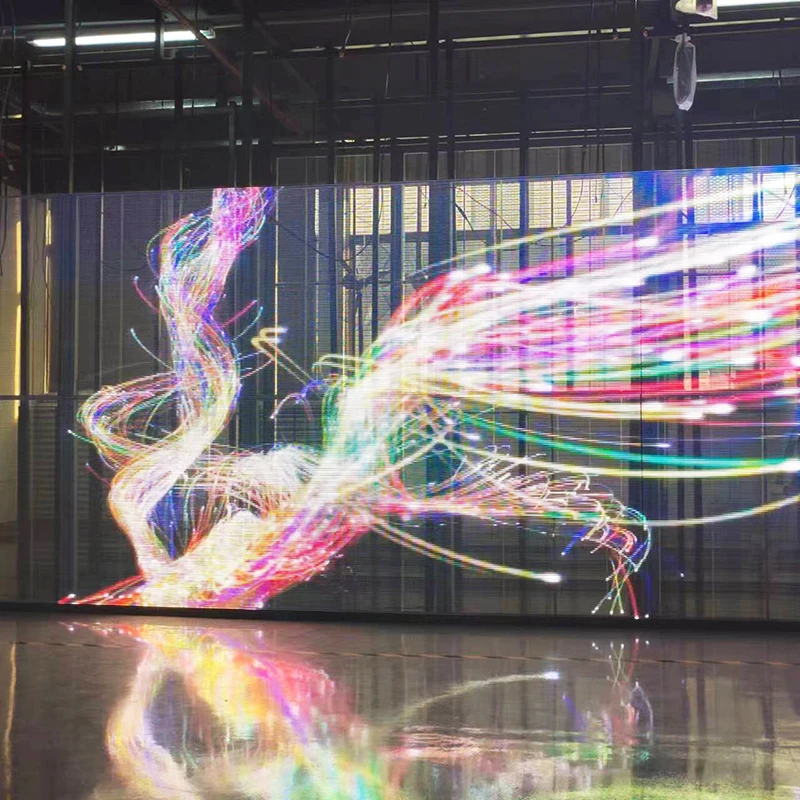 LED Flying Carpet DisplayBest Quality P3.91 Transparent Curtain Wall Led Screen Christmas Window Display Transparent Screen LedC - view 3