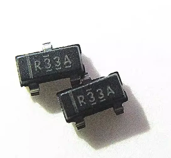 REF3312AIDBZR REF3312AIDBZ SOT23-3 Surface Mount Technology package with pin 3, silk-screened as R33A, voltage reference