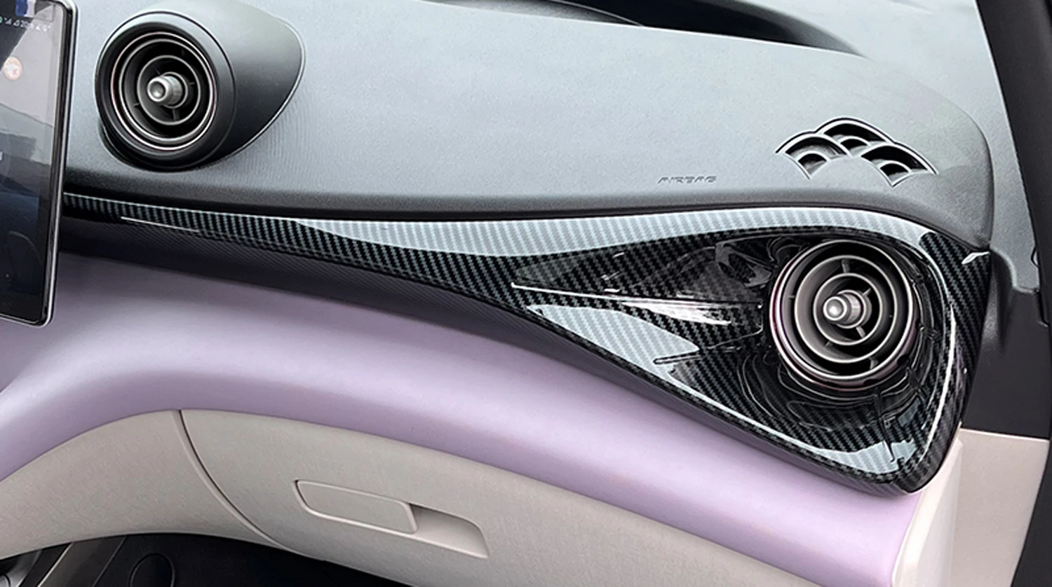 

for BYD Dolphin 2021-2025 ABS Carbon Fiber Center Console Panel Dashboard Cover Trim 2pcs Car Interior Accessories