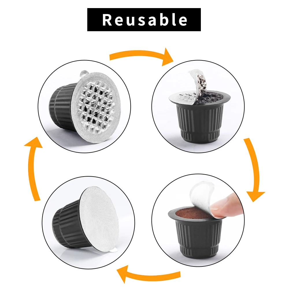 Disposible Empty for Nespresso Coffee Capsule  Refillable Filter Tamper Press Tool Plastic Caspsule free