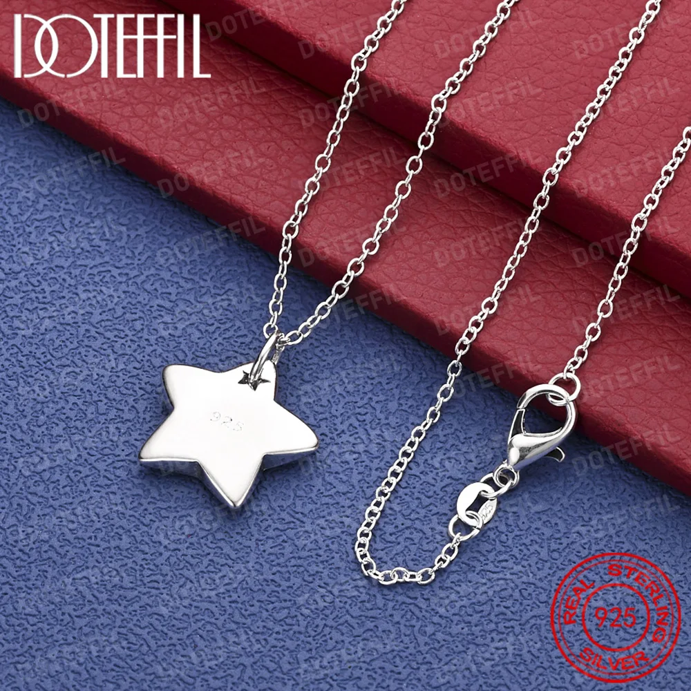 

Exquisite 925 Sterling Silver Star Pendant Necklace for Women, Fashionable Wedding Party Accessories