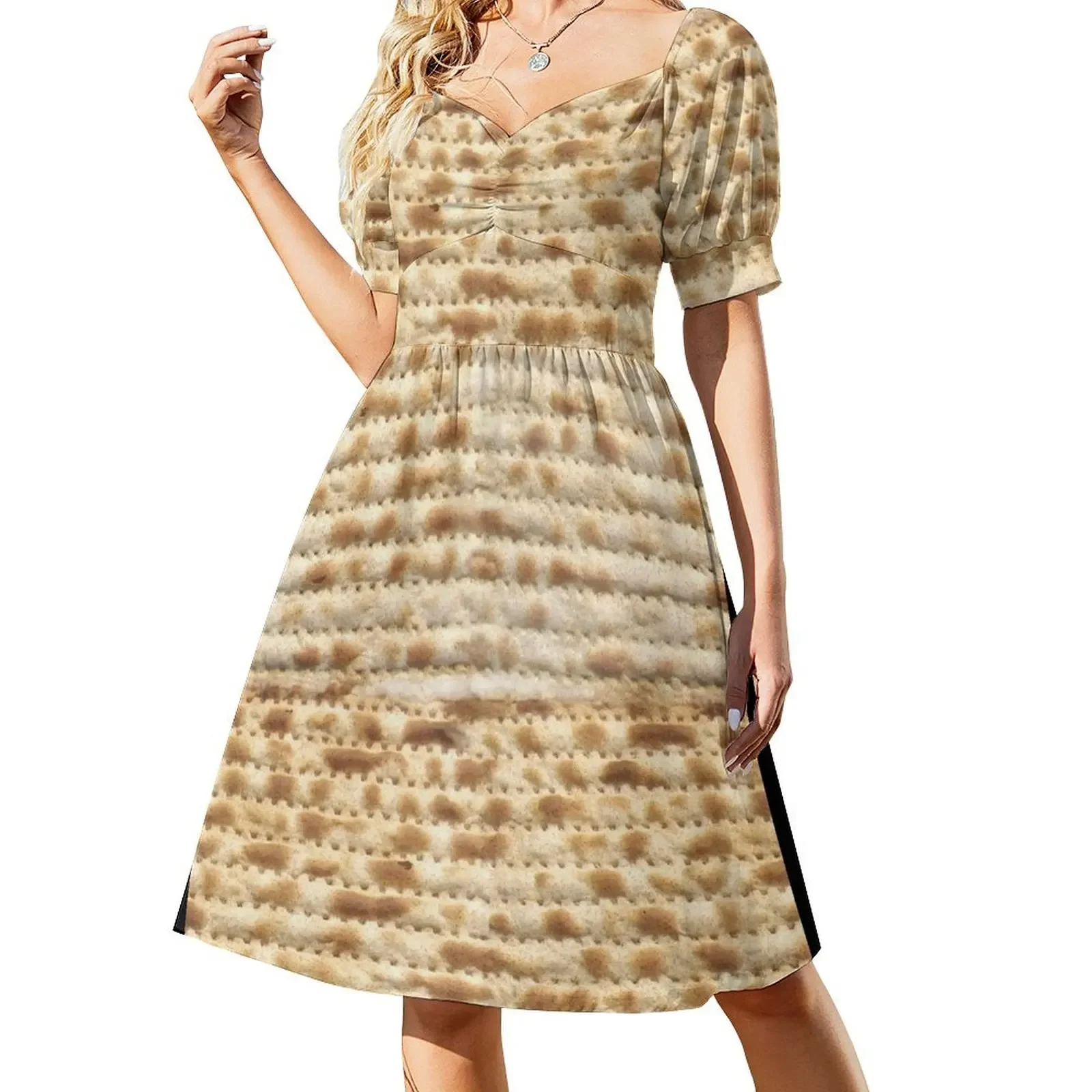 Funny Matzo Pattern - Passover Matzos - Pesach Matzah Short-Sleeved Dress elegant women's dresses sale Dresses