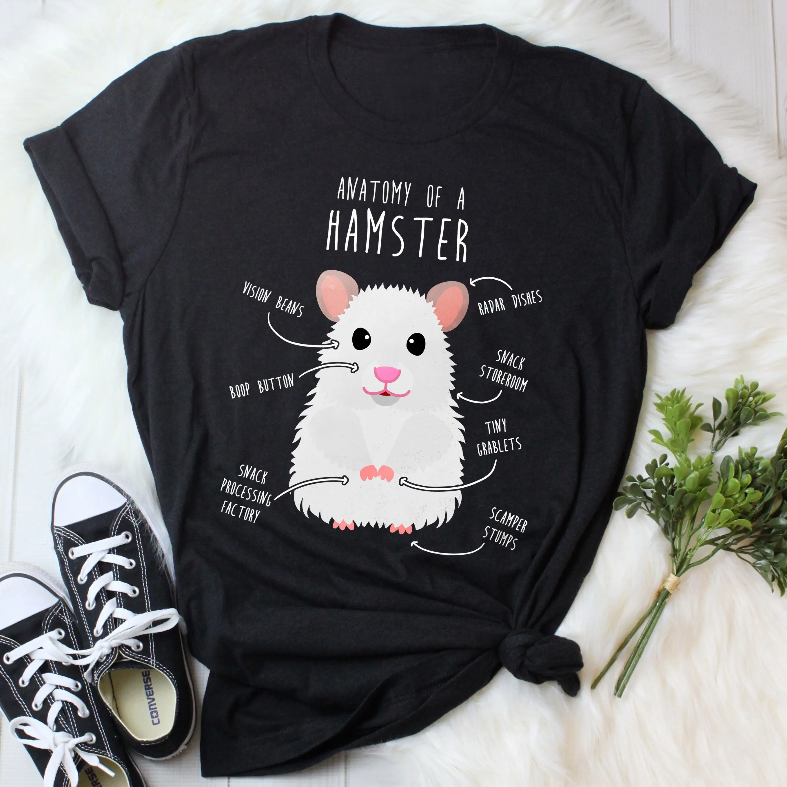 Teddy Bear Hamster T Shirt Funny Long Haired Lover Cute Pocket Pet Syrian Mom Dad