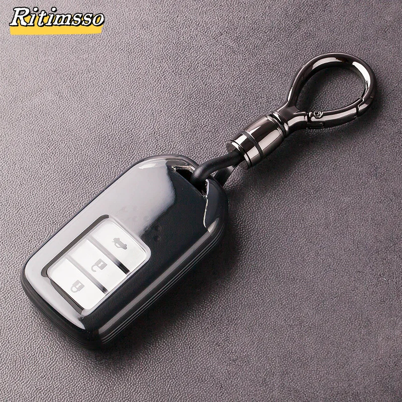 

TPU Car Remote Key Case Cover Shell For Honda Fit GP5 Shuttle Gp8 JADE VEZEL City Civic Jazz BRV 3 Buttons Accessories Keychain